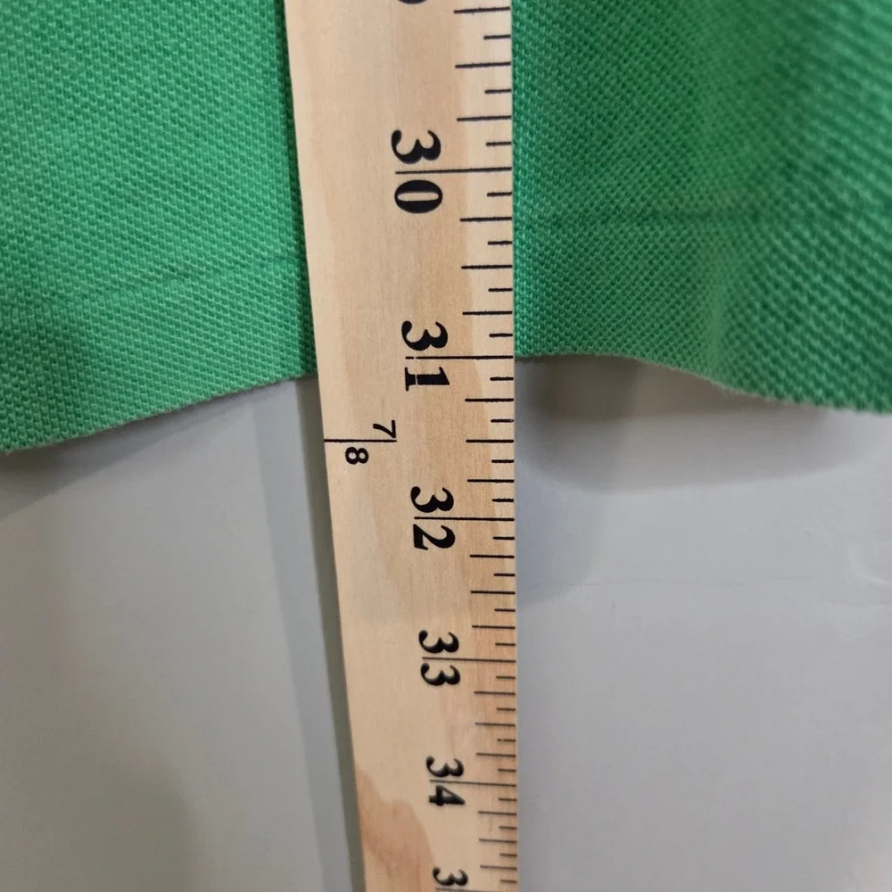 Polo Ralph Lauren Large Green Custom Fit Pique Short Sleeve Polo Shirt Pink Pony